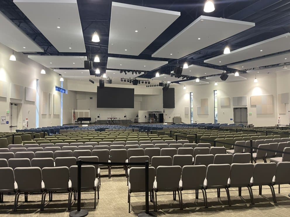 Worship center auditorium cleaned by our commercial cleaning company