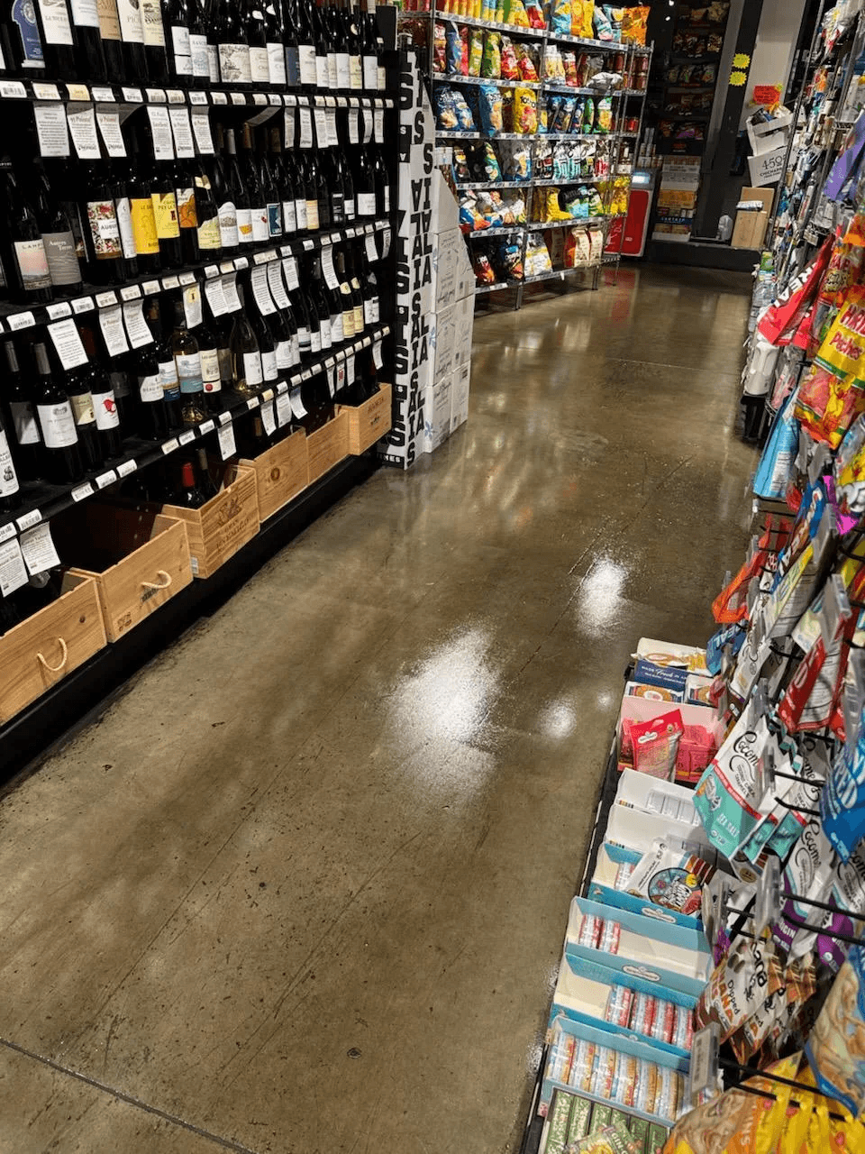 High-traffic aisle — concrete scrub & polish